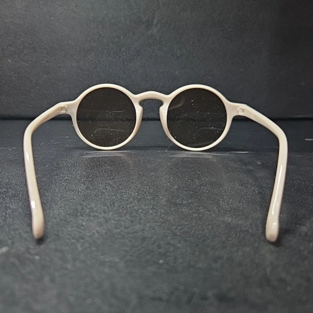 Kids‎ Round Retro Sunglasses, Matte Cream, Vintage Style, UV Protection